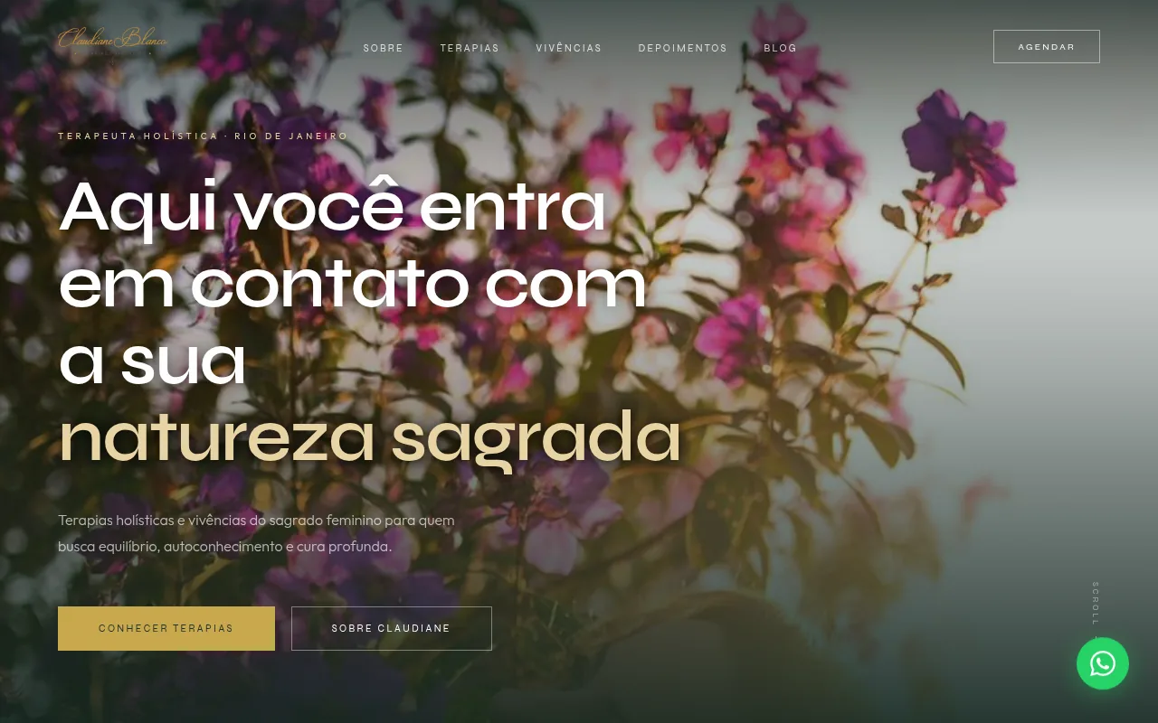 Site da terapeuta Claudiane Blanco