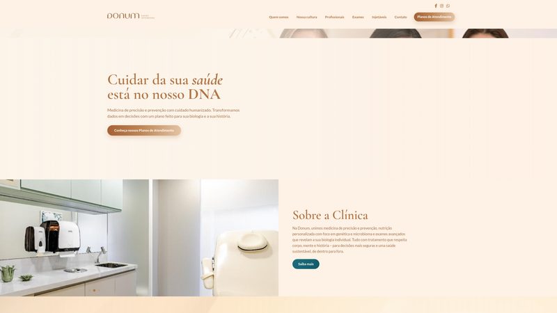 Site Donum Saúde Integrada — Clínica premium