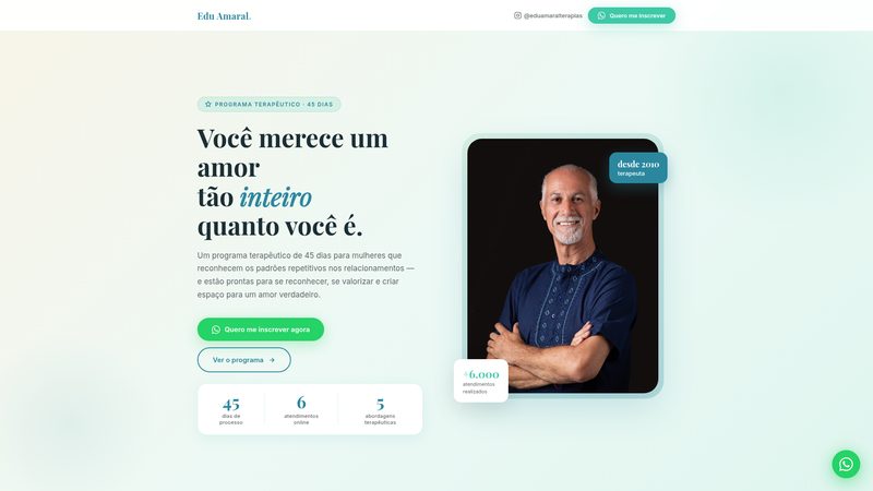 Site Edu Amaral — Programa terapêutico