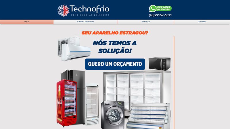 Site TechnoFrio SC — Refrigeração e serviços técnicos